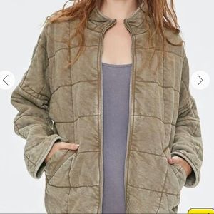 Forever 21 Quilted jacket. “free people dupe”